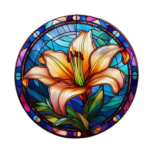 Lily Circular Glass Suncatcher Worktop Saver